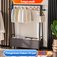LG Triangle stand hanger baju Rak buku Rak pakaian Rak susun serbaguna Tempat baju dengan 4 roda