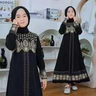 Abaya Turkey Anak - Gamis Abaya Lebaran Anak Tanggung Terbaru 2025 Bordir Motif Nanas Cantik Bahan J