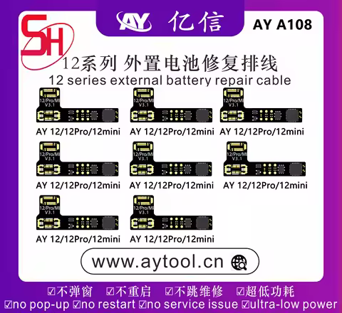 AY A108 Battery Repair Flex Cable Tag On For iPhone 14 Pro Max 13mini 12 Pro 11 Battery Warning Heal