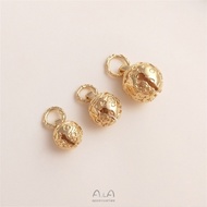 Color Retention 14K Gold-Packed Five-Pointed Starry Sky Ring Tenghuang Bell Pendant Round with Ring 