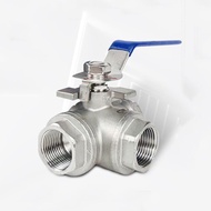 304สแตนเลส Tee บอลวาล์ว T/l-ประเภท1/4 3/8 1/2 3/4 1 "BSP หญิงวาล์วสวิทช์เชื่อมต่ออะแดปเตอร์สำหรับน้ำ