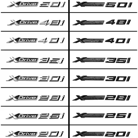 NEW Car 3D ABS XDrive 20i 25i 28i 30i 35i 40i 48i 50i Logo Trunk Badge Emblem Decal Styling Sticker 
