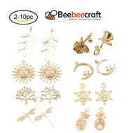 BeeBeecraft 1~10 pc Brass Pendants Rose/Multi Shape Real 18K Gold Plated 21x11x11mm Hole: 2.5x1mm etc for Jewellery Making