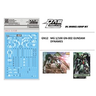 DL MODEL DECAL GN12 MG 1/100 GN-002 GUNDAM DYNAMES