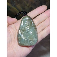 Hetian Pebble Nephrite with oxidizations &amp; calcification Crab, Ruyi and ancient coin handheld piece (with certificate)