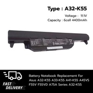 (ส่งฟรี ประกัน 1 ปี) แบตเตอรี่ โน๊ตบุ๊ค Compatible A32-K55 with Asus K55A-SX071 K75V R500VJ R700A X4