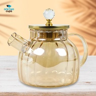 One Two Cups Tea Pitcher Teapot Heat Resistant Fire Borosilicate 1L - BR-383
