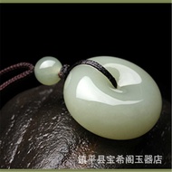 Hetian Jade Blue White Jade Buckle Pendant Necklace Jade Jade Pendant Necklace Men Women Style