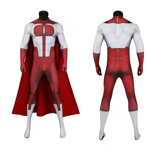 Man Kombat Cosplay Omni-Man Nolan Cosplay Costume Elastic 3D Printed Bodysuit Cloak Outfit Halloween