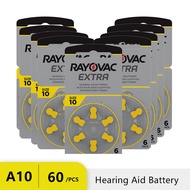 Hearing Aid Batteries 60 Pcs/1 Box Rayovac Extra Extra-A10/10/PR70 Zinc Air Batterie 1.45V Size 10 D