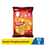 Qtela singkong cassaya chips Rasa balado 60 gram  ×3