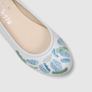 刺繡平底鞋-蓊蓊/冷白