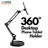 360 Degree Multifunctional Aluminium Sturdy and Adjustable Desktop Phone Holder with Heavy Duty Base