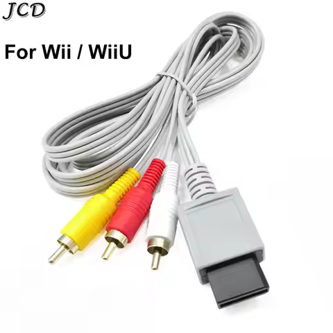 JCD 1.8m 3 RCA Audio Video AV Cable For Wii Controller Console Composite 480p Gold-plated 3RCA For W