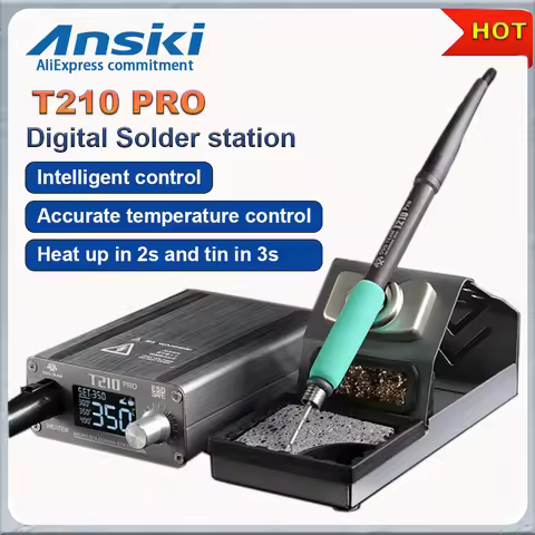 OSS TEAM T210PRO Solder Station 75W 3S Tin melting 120-450°C Adjustable LCD for PCB IC Precision rep