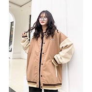 Áo khoác bomber jacket dù 2 lớp form rộng unisex thu đông nam nữ bóng style bóng chày năng động