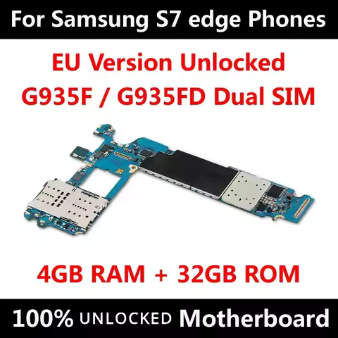 MainBoard For Samsung Galaxy S7 edge G935F G935FD Motherboard Unlock EU Version With Chips IMEI OS L