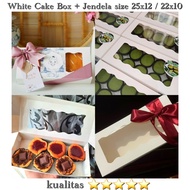 White Cake Box 22x10x5 White Cake Box Window FULL LAMINATION size 30x10x5 / 22x10x5 White Cake Box M