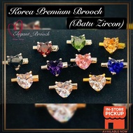 Korean Premium Zircon Stone Brooch LOVE Shape ️ Hijab Brooch Pin Muslimah Headscarf CZ457