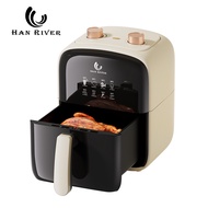 HAN RIVER หม้อทอดไร้น้ำมัน 4.2L Air fryer รุ่นใหม่ 1000W ไร้มัน ลมร้อน ควบคุมลูกบิดคู่ หม้อทอด ไร้มั