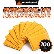 100pcs Kraft Paper Bubble Padded Envelope Mail Shockproof Sampul Pos Shipping Courier Packaging Bag