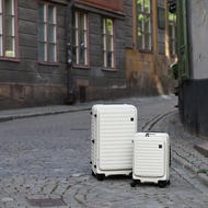 【升級版】【LOJEL】CUBO 30吋前開擴充防盜拉鍊箱 亞麻白