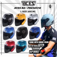 ACES R2+ PREMIUM Open Face Helmet (Helmet VZ Ram4 Murah)-Topi Keledar Sirim Approved Arc Rz