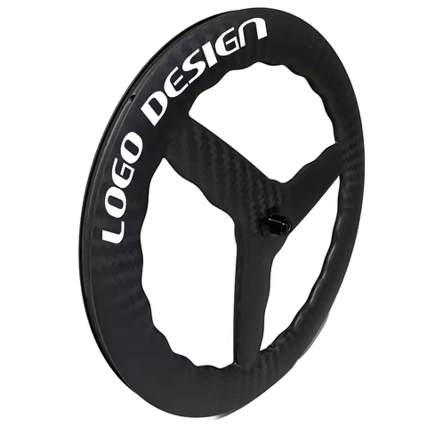 T1000 700C Road Bicycle 3 Spoke Carbon Wheels TT bike Wheelst Clincher /Tubeless Tri spoke wheel