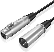 TNP Premium XLR 3 Pin Microphone Cable (15 Feet) - Male to Female XLR3F to XLR3M Connector Adapter C