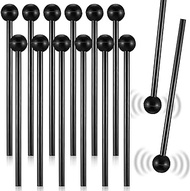 12 Pcs Wood Mallets Percussion Sticks Rubber Head Xylophone Mallets Drum Percussion Mallets with Carry Bag for Xylophone Glockenspiel Marimba Bell Chime Music Instrument Percussion, Black, 8.5 Inches