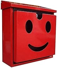 Wall Mounted Mailbox Post Box Galvanized Sheet with Lock Letter Box Creative Smile Drop Box Outdoor 