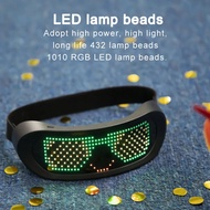 RGB LED Luminous Glasses Eye Patch Bluetooth APP Control Light Up Quick Flash Prop for Halloween Fes
