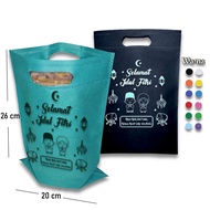 Tas Lebaran Kain Spunbond Goodie Bag Jumbo Besar / Kecil Edisi Sablon cetak tulisan Idul Fitri 2025 