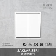 Jung Ls 990 2 Gang 1 Way Switch / Series Switch - White (Duroplastic)