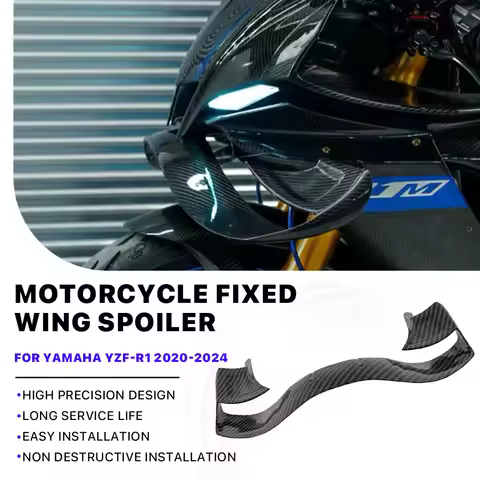 For Yamaha R1 R1M 2020-2024 NEW Winglets Spoiler Carbon GP Wings Front Fairing Fixed wing Downforce 
