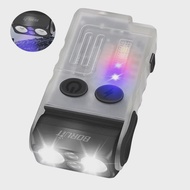 BORUiT V20-1 UV EDC LED Keychain Flashlight Type-C Rechargeable Torch Buzzer Work Light with Magnet 