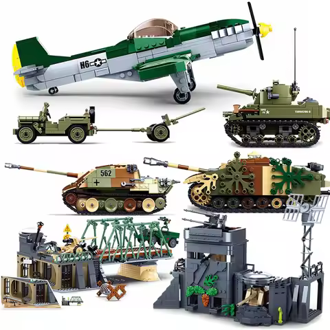 WW2 Normandy Landings UK US Germany Army Sets Building Blocks Bricks Toys World War II 2 Military Ve