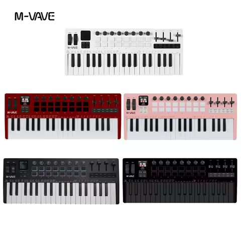 M-VAVE SMK-37 PRO 37-Key MIDI Controller Portable Built-in Synthesizer Keyboard Digital With 16 RGB 