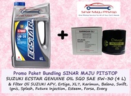 Paket Oli SGO ECSTAR 5W-30 Original 4 Liter & Filter Oli Mobil SUZUKI APV & ERTIGA & XL7 & KARIMUN &