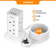 TESSAN Extension Plug 排插 Surge Protector Extension Cord With USB Heavy Duty Tower Socket 2M/3M/5M/10