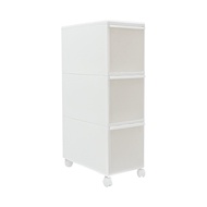 like-it日本製3層窄型抽屜儲物櫃附滑輪255W x 465D x 830Hmm MS-30 - 白色