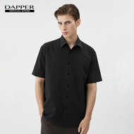 DAPPER เสื้อเชิ้ตแขนสั้น Textured Seersucker Shirt สีดำ