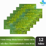 Y-Gink Ginkgo Biloba วาย กิง กิงโก บิโลบา ใบแป๊ะก๊วยสกัด 30 เม็ด [12 กล่อง] G0042 801