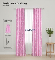 [PROMO SI MART] Gorden smokring Rainbow Katun series gorden jendela gorden pintu abu navy hitam puti