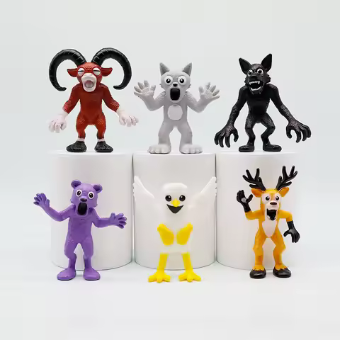 6Pcs/Set 99 Nights in The Forest Deer Owl Goat Figurine Model Ornaments Desktop Decoration Fans Birt