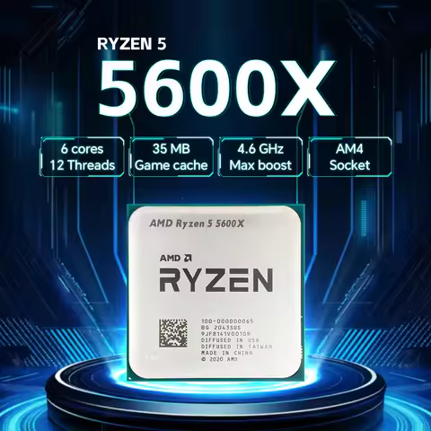 AMD Ryzen 5 5600X NEW 6-Core 12-Thread 65W 7NM DDR4 L3=32M 3.7GHz Gaming Processor R5 5600X Socket A
