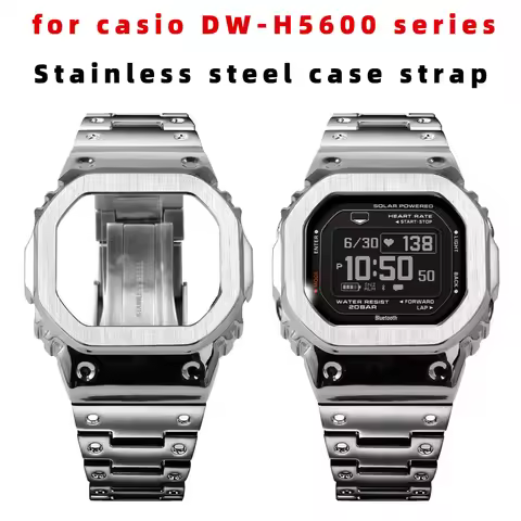 For Casio G-SHOCK DW-H5600 DW H5600, Stainless Steel Case + Strap Mod Kit, Full Metal Replacement Se