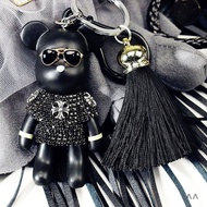 Cross Chrome Hearts Flower Keychains With Sunglasses BearBrick Keychain Creative Lady Car Crystal Keychain Pendant 7QGG