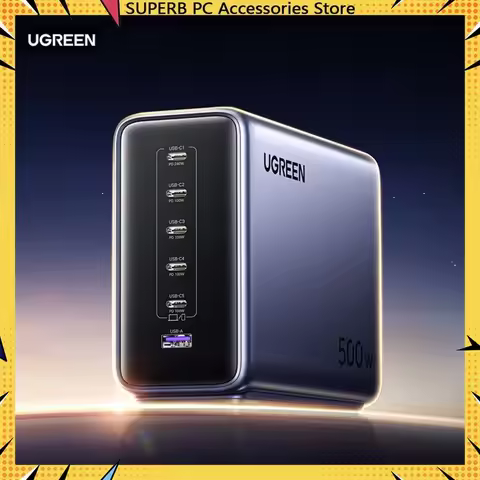 UGREEN 500W GaN charger PD240W fast charging head suitable laptops mobile phones multi-port 140W des