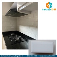 Keramik Subway Bevel 10 cm x 20 cm /Keramik Dinding Dapur Putih Glossy